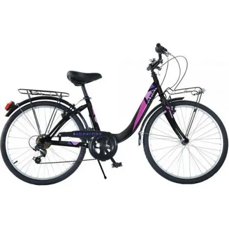 Bicicleta copii 11 ani+, 26 inch, City Summertime Negru, Dino Bikes DB604R04BK