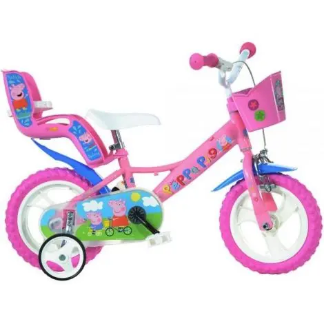 Bicicleta copii 3-5 ani, 12 inch, Peppa Pig, Dino Bikes DB124RLPGS
