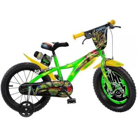 Bicicleta copii 3-5 ani, 14 inch, Testoasele Ninja, Dino Bikes DB614MNT