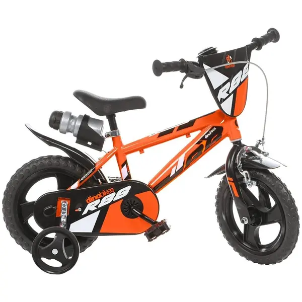 Bicicleta Copii Dino Bikes, R88, 12 inch, roti ajutatoare, sistem frana, portocaliu KID909620, la doar 430,00 lei