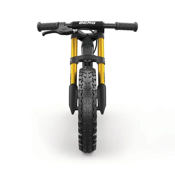 Bicicleta copii fara pedale Berg Biky Cross gri cu frana de mana, sa reglabila pe inaltime minim 32-maxim 45 cm, varsta 2,5-5 ani, inaltime utilizator 90-120 cm, greutate maxima utilizator 30 kg , roti pneumatice