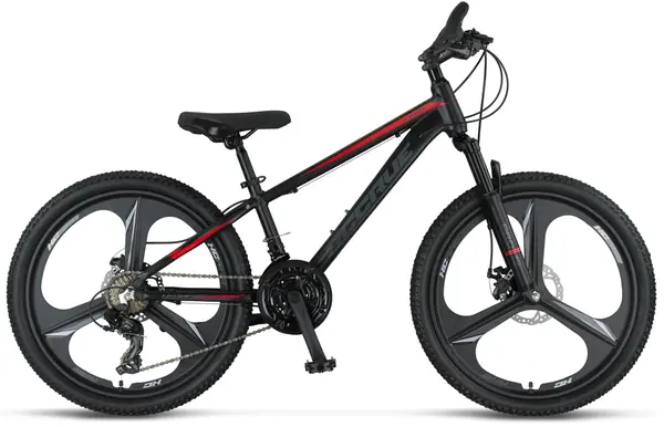 Bicicleta copii MTB Umit Accrue, 2D , negru rosu , roata 20 , cadru aluminiu