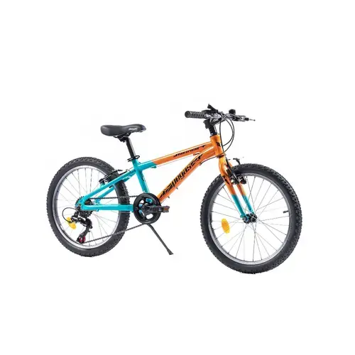 Bicicleta copii Pegas Mini Drumet, roti 20 inch, 7 Viteze, franaV - Brake, Portocaliu/Turcoaz