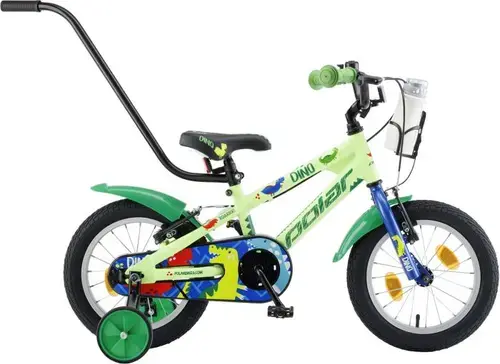 Bicicleta Copii Polar 2024 Dino, roti 14inch, cadru otel, frana V-brake (Verde)