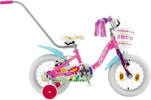 Bicicleta Copii Polar 2024 Summer, roti 14inch, frana V-brake, cadru otel (Roz/Albastru)