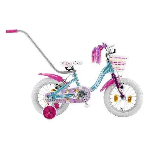 Bicicleta Copii Polar 2024 Unicorn baby, roti 14 Inch, Albastru/Roz