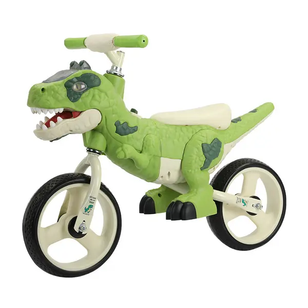 Bicicleta de echilibru cu muzica pentru copii - Model dinozaur verde