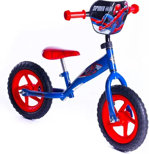 Bicicleta de echilibru Huffy Marvel Comics Spider-Man, roti 12inch (Rosu/Albastru)
