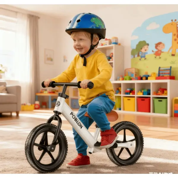 Bicicletă de Echilibru pentru Copii de 3-5 Ani, Bicicletă Fără Pedale pentru Băieți și Fete - alb