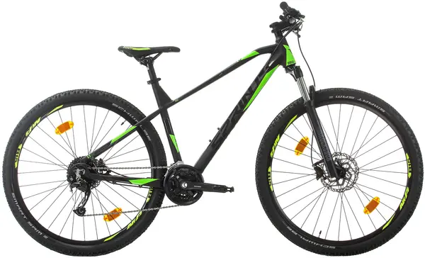 Bicicletă de munte cu viteze SPRINT - Apolon, 29'', 440 mm, negru/verde