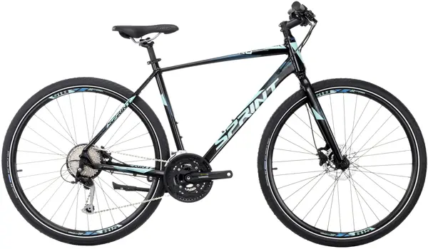 Bicicletă de trekking pentru bărbați SPRINT - Sintero Man Rigid, 28", 520 mm, negru/albastru