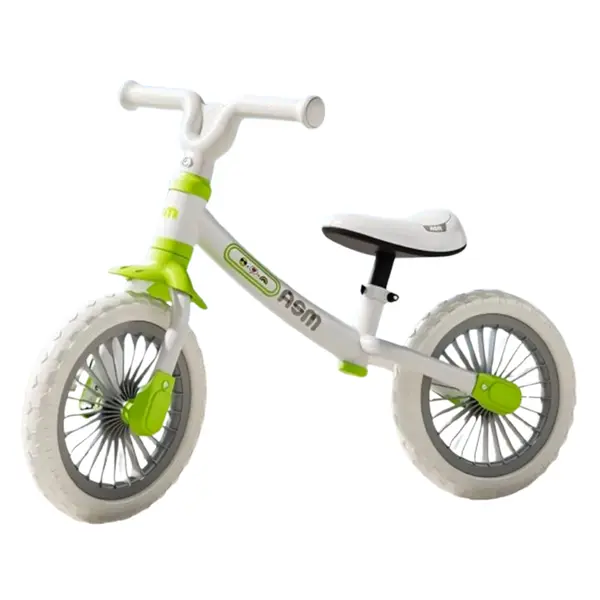Bicicleta echilibru 2-5 ani, Alba, Fara pedale pentru incepatori, Sezut reglabil, Roti 12 inch din spuma EVA, Usoara
