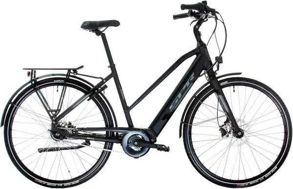 Bicicletă electrică de damă Sprint - E-City Como Plus Lady, 28'', 500 mm, negru/gri