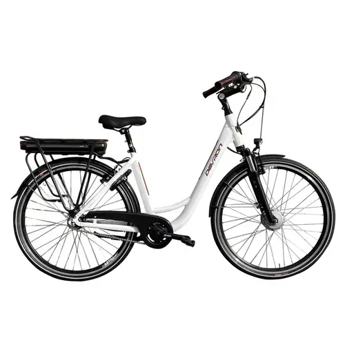 Bicicleta Electrica Devron 28120 VCN7, roti 28 Inch, cadru M, Viteza maxima 25 km/h, motor 250 W, Alb