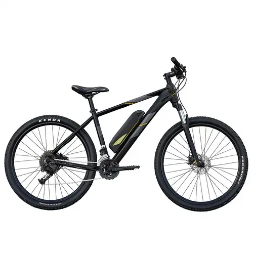 Bicicleta electrica Mtb Prophete 53621, roti 27.5 inch, cadru M, Frane hidraulice pe disc, 21 de viteze, Viteza maxima 25 km/h, Negru