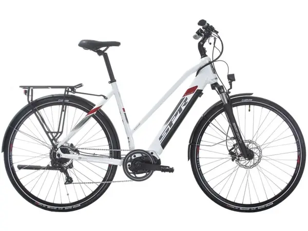 Bicicletă electrică pentru femei SPRINT - Faster Lady, 28", 530 mm, alb/roşu