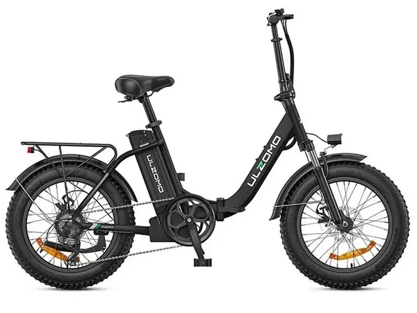 Bicicleta electrica pliabila Ulzomo ULZDPH20-BK, autonomie 89km, 350W, 36V 13Ah, 7 trepte viteza max. 25km/h, LDC, negru, anvelope 20 inch