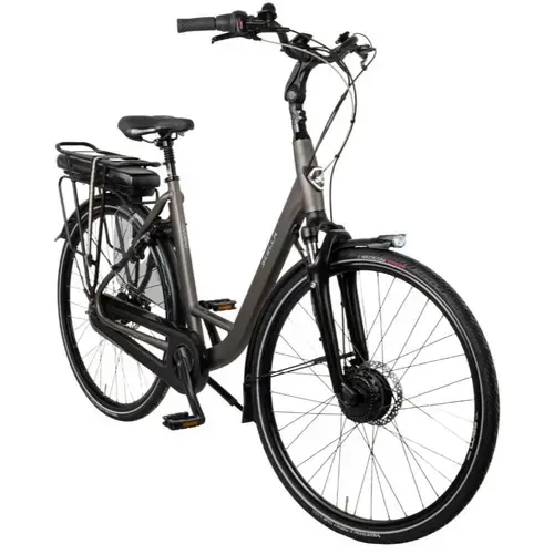 Bicicleta Electrica Stella Livorno Dama FDST RTE 2.1, roti 28 Inch, cadru L, motor250 W, viteza maxima 25 km/h, Gri