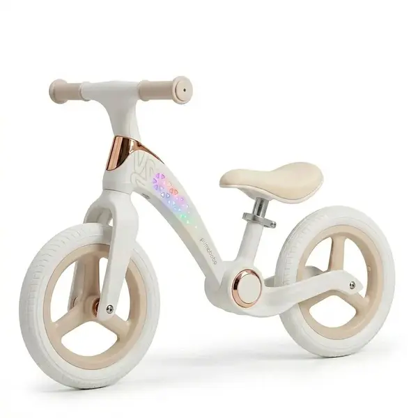 Bicicleta fara pedale, Primabobo, Neo, Pliabila, Sa reglabila, Manere ergonomice, Roti 12 inch, Usoara- 3.9 kg, Iluminata LED, Pana la 25 kg, 3 ani+, Alb