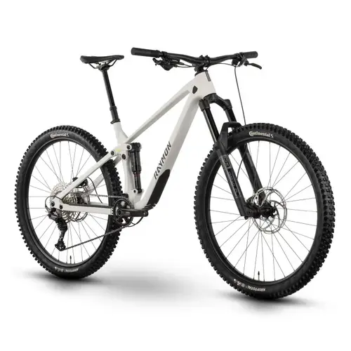 Bicicletă Full Suspension Raymon Rokua 150, roti 29 Inch, cadrul din carbon, Transmisie Shimano Deore 12 viteze, Alb