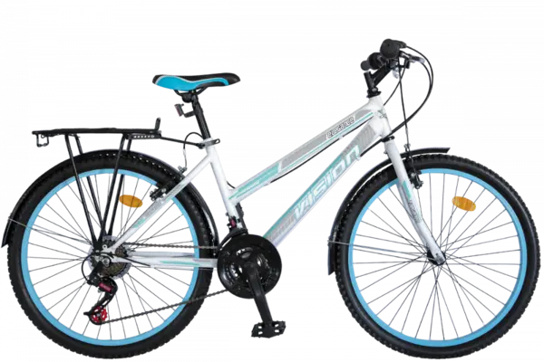 Bicicleta MTB Dame Vision Elegance Culoare Alb Albastru Roata 26 Otel