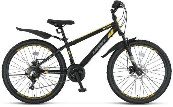 Bicicleta MTB Umit Faster, culoare negru galben ,roata 27,5 , frana disc, 21 viteze