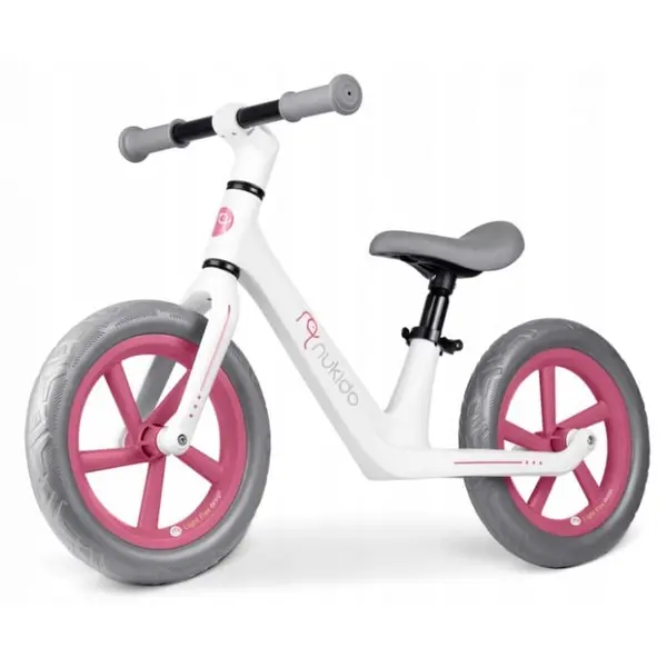 Bicicleta Nukido Light Flee, echilibru, fara pedale, roti EVA, alb/roz KID623029, la doar 317,00 lei