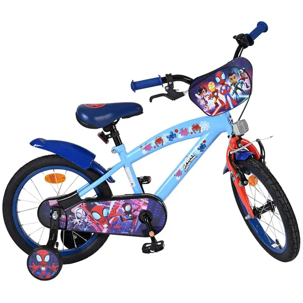 Bicicletă pentru copii cu roți ajutătoare E&L cycles - Marvel Spidey and His Amazing Friends, 16''