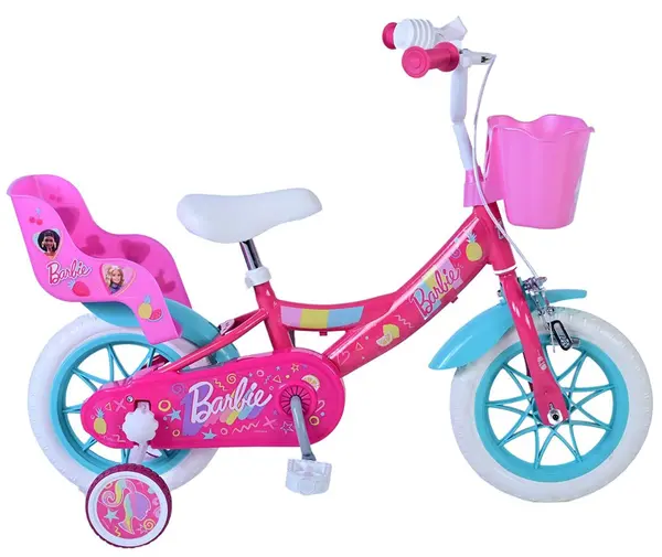 Bicicletă pentru copii cu roți auxiliare E&L cycles - Barbie, 12''