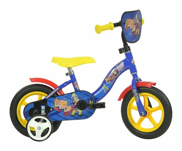 Bicicleta pentru copii Dino Bikes Pompierul Sam, roti 10 inch, inaltime utilizator 78-107 cm, greutate suportata 30 kg