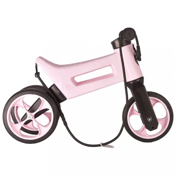 Bicicleta pentru copii Funny Wheels Rider SuperSport Pastel Baby Pink 2 in 1 fara pedale, 18+ luni, pneuri si manere de cauciuc, 2 nivele de reglaj pe inaltime, greutate admisa 25 kg