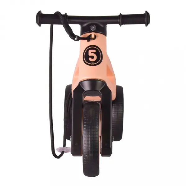 Bicicleta pentru copii Funny Wheels Rider SuperSport Pastel Apricot 2 in 1 fara pedale, 18+ luni, pneuri si manere de cauciuc, 2 nivele de reglaj pe inaltime, greutate admisa 25 kg