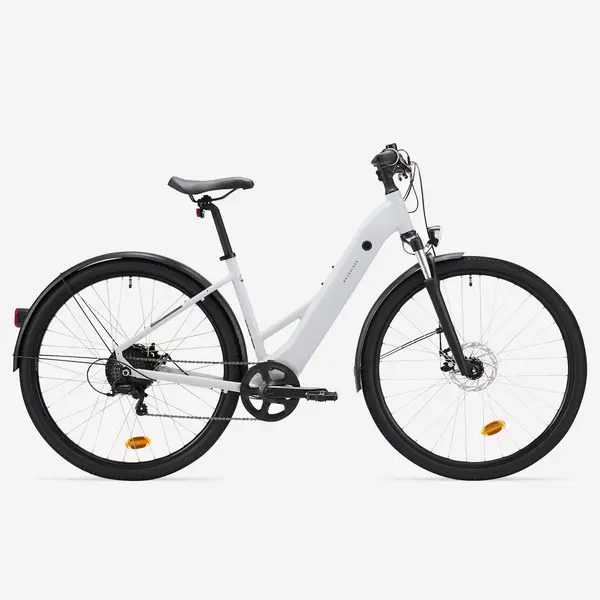 Bicicletă polivalentă electrică Cadru jos E-actv 100 Gri perlat