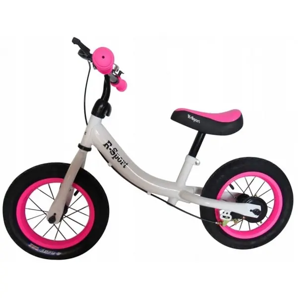 Bicicleta R-Sport R3, echilibru, fara pedale, roti gonflabile, alb/roz KID791685, la doar 244,00 lei