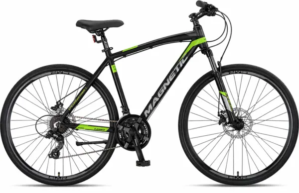 Bicicleta Trekking Umit Magnetic M-460-21-SHIM, culoare negru verde, roata 28 , cadru aluminiu, frana disc , 2026