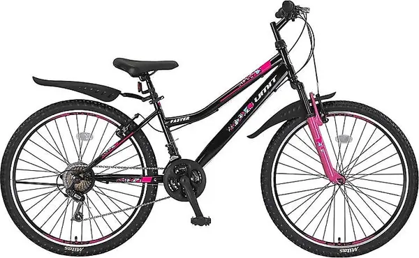 Bicicleta Umit Faster Lady, frana V-Brake, 21 viteze, culoare negru roz, roata 26 , cadru otel
