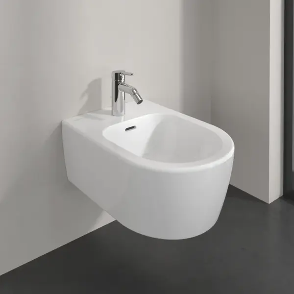 Bideu suspendat 530x370 mm, cu preaplin, alb lucios, Villeroy Boch Skyla