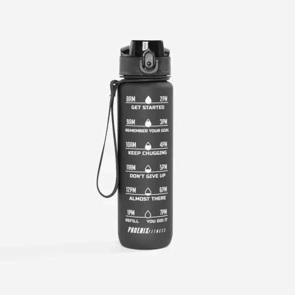 Bidon de fitness motivațional 1L Negru