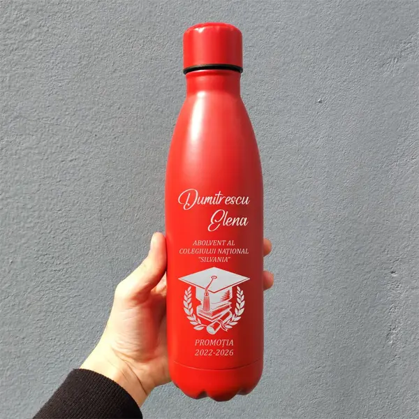 Bidon TAREK Personalizat Absolvent BAP12 Rosu