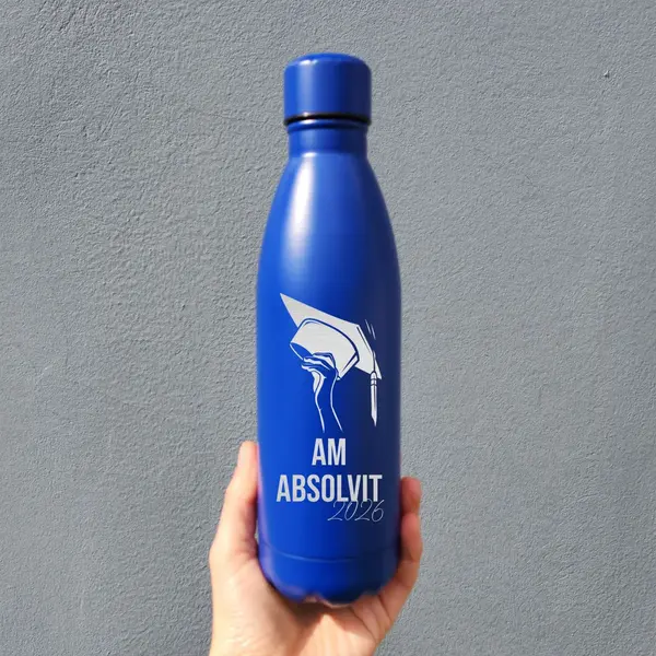 Bidon TAREK Personalizat Absolvent BAP13 Albastru