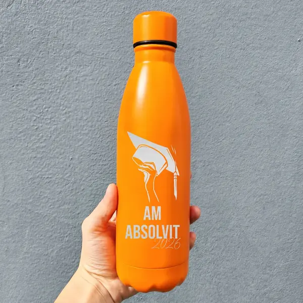 Bidon TAREK Personalizat Absolvent BAP13 Portocaliu