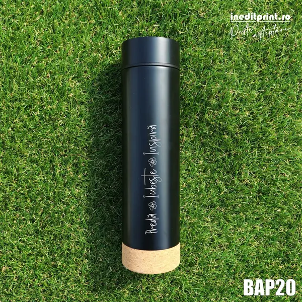 Bidon Termos personalizat BAP20 Termos negru cu pluta