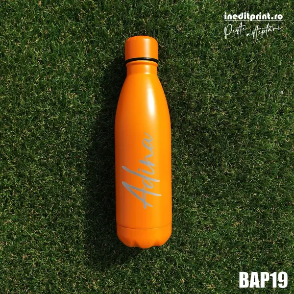 Bidon Termos personalizat cu nume BAP19 Bidon portocaliu