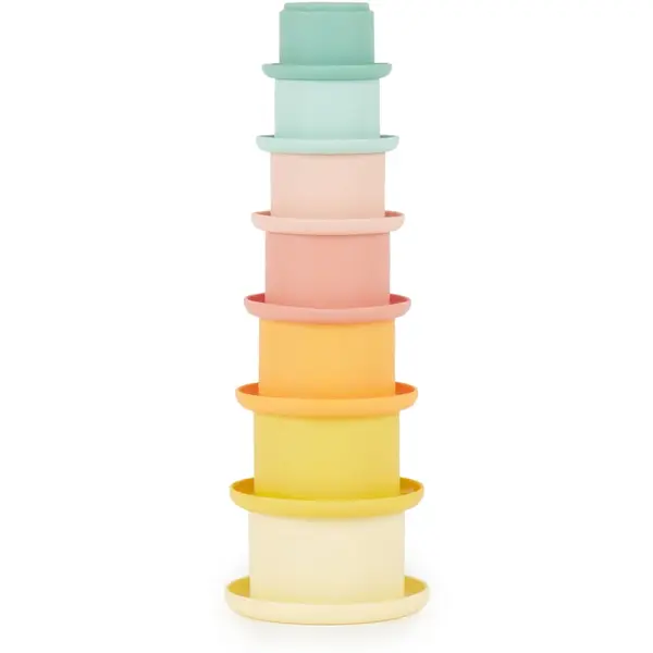 Bieco Silicone Stacking Cups Tropical Vibes cupe de stivuire 12 m+ 7 buc