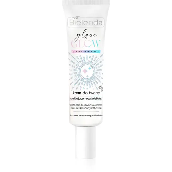 Bielenda GLAZE & GLOW cremă de față, pentru hidratare și iluminare pentru tenul uscat 50 ml