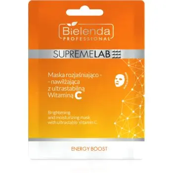 Bielenda Professional Supremelab Energy Boost mască textilă iluminatoare cu vitamina C