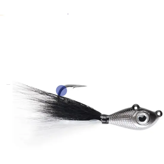 Big Eye Bucktail Black Silver/Bw Silver Crystal Flash 14g