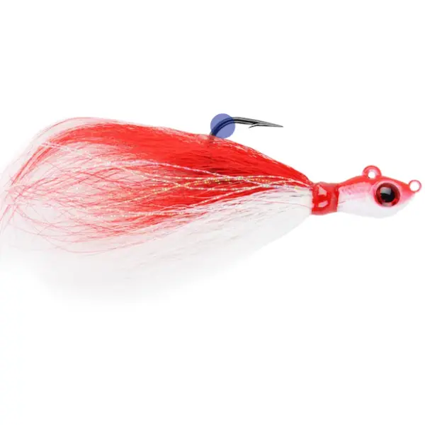Big Eye Bucktail Red White Crystal Flash 10g