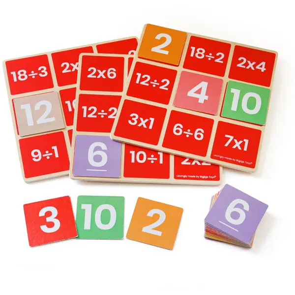 BigJigs Toys Bingo matematic - Inmultiri si impartiri