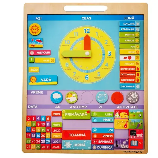 BigJigs Toys Calendar magnetic vremea - limba romana